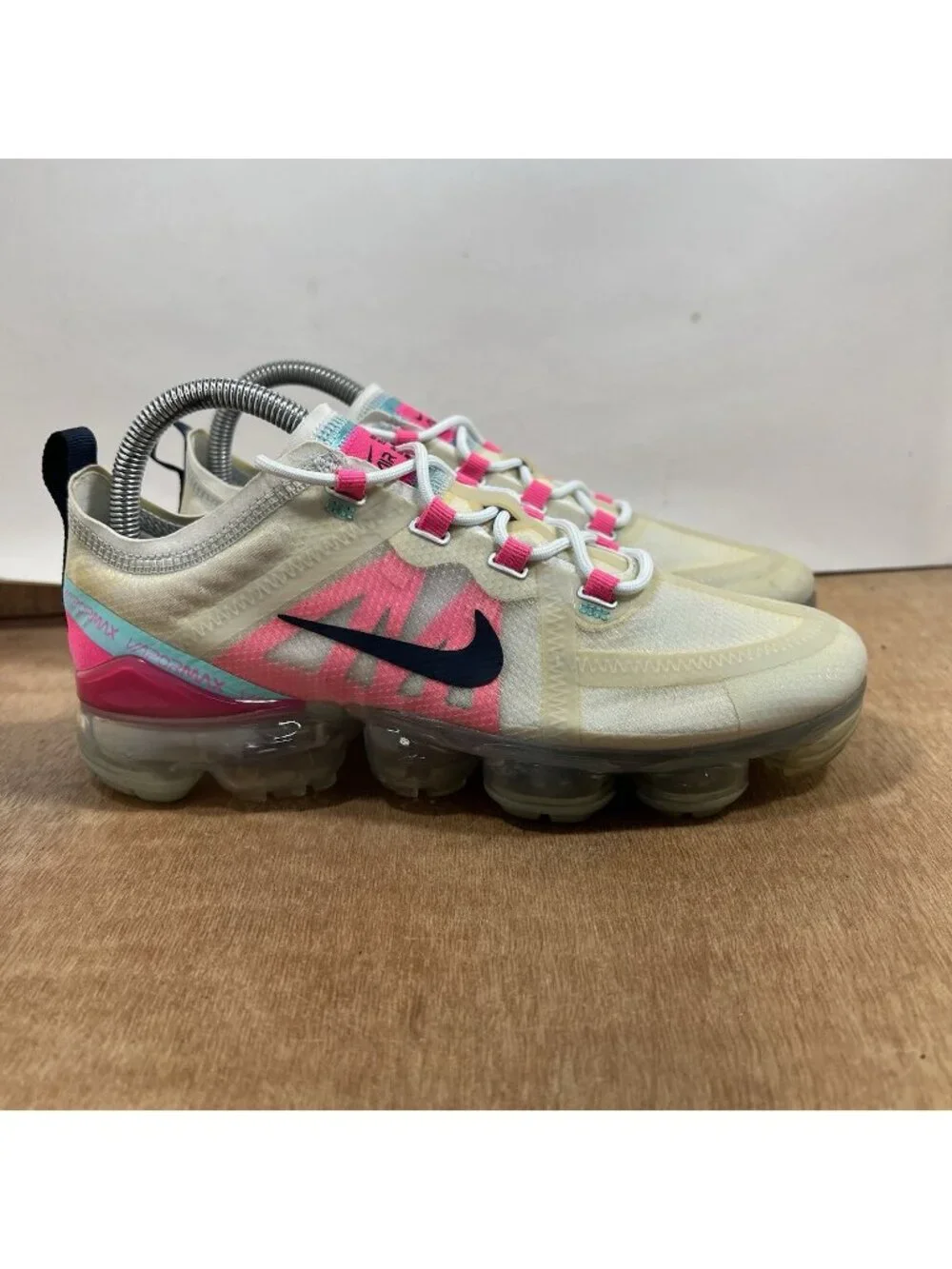 Nike Air Vapormax 2019 Women Size 8.5 Running Shoes Grey Pink AR6632-007